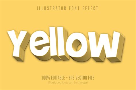 Yellow Text, Editable Text Style Graphic by Mustafa Beksen · Creative ...