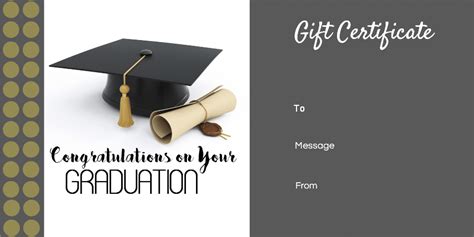 Graduation Gift Certificate Template - Free & Customizable