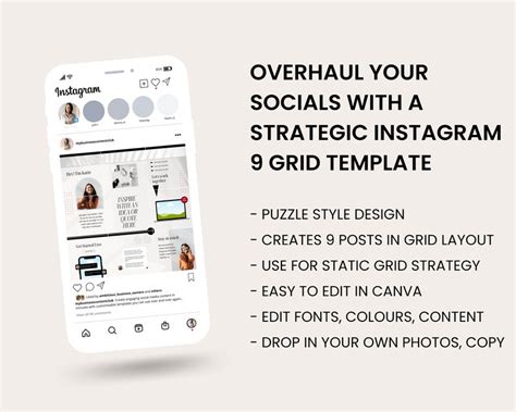 Instagram 9 Grid Template, Instagram Grid Design, Instagram Post ...