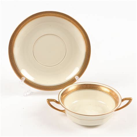 Rosenthal "Premier" Gold Rim Bone China Dinnerware | EBTH