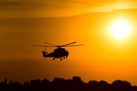 Download Silhouette Orange (Color) Sunset Helicopter Attack Helicopter ...