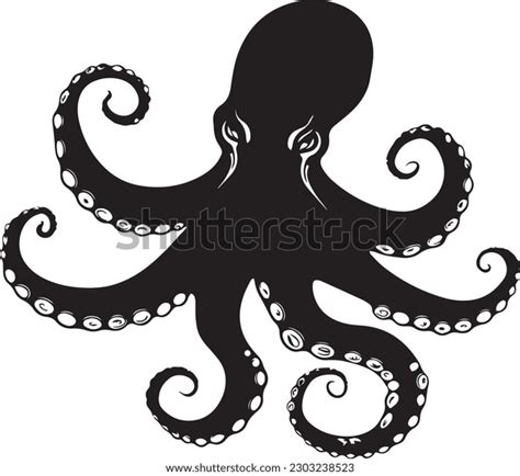 Octopus Illustration Silhouette Vector Svg Stock Vector (Royalty Free ...