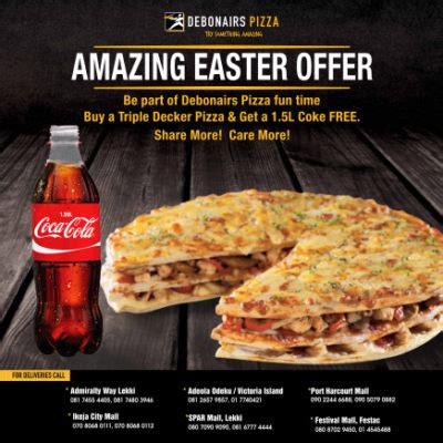 It's Debonairs Amazing Easter Offer! Buy a Triple Decker Pizza & Get a ...