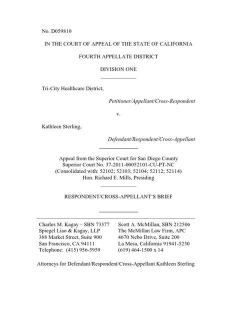 Cross-Appellant Opening Brief in TriCity v. Sterling | Brief (Law ...