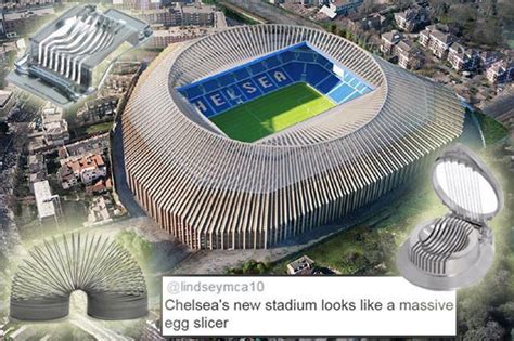 'A Slinky, an egg slicer and an ashtray': Twitter tears into Chelsea's new £500m stadium designs ...