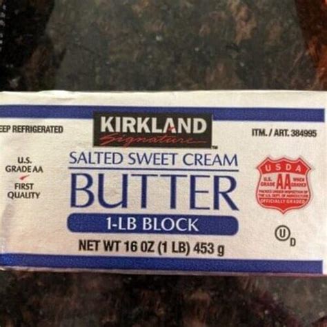 Kirkland Signature Salted Sweet Cream Butter - 14 g, Nutrition ...