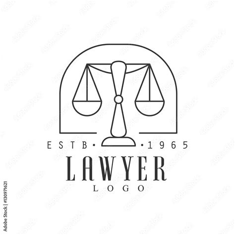 Law Firm And Lawyer Office Black And White Logo Template With Market ...