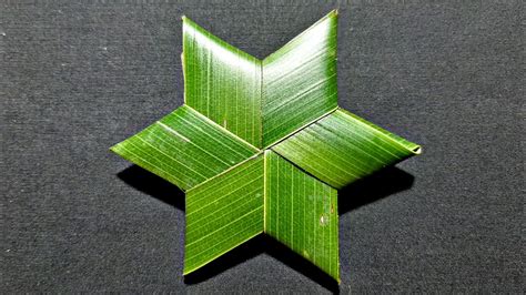 How to make a Coconut leaf star - Coconut(palm) leaf craft. - YouTube