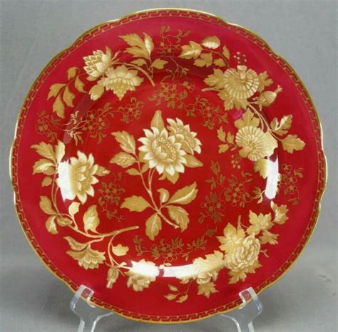 WEDGWOOD TONQUIN RUBY Dark Red & Gold Floral 11 Inch Bone China Dinner Plate A $195.00 - PicClick