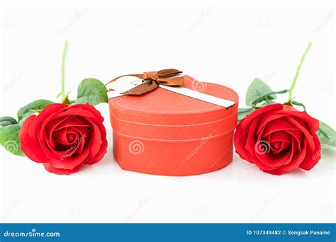 Close Up Red Rose and Heart-shaped Box on White Stock Photo - Image of marriage, married: 107349482