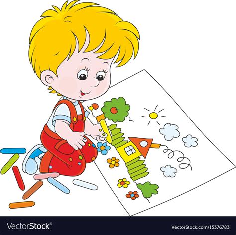 Child drawing Royalty Free Vector Image - VectorStock