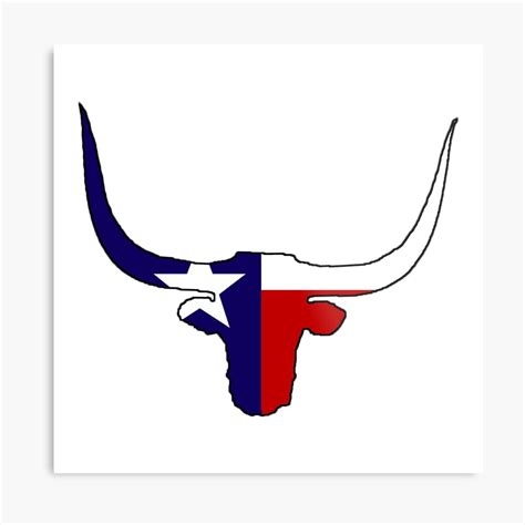 "Texas flag longhorn" Metal Print by artisticattitud | Redbubble