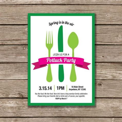 Potluck Party, Potluck Invitation, Printable, Made to Order | Potluck ...