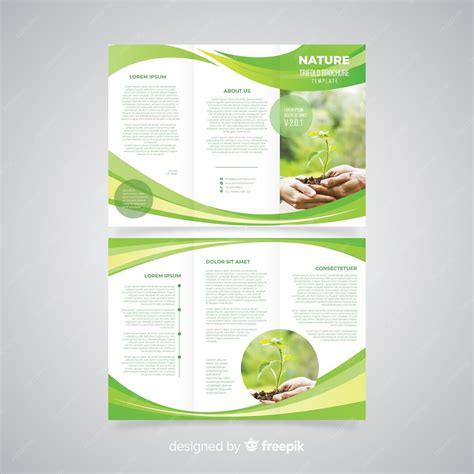 Premium Vector | Nature trifold brochure