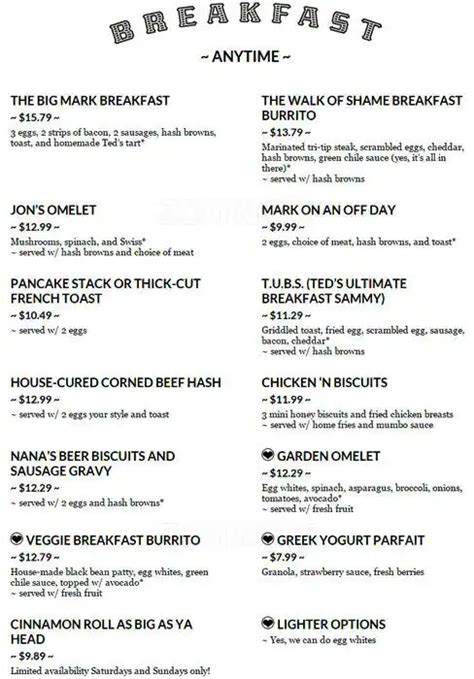 Ted's Bulletin Menu, Menu for Ted's Bulletin, West Falls Church, Falls ...