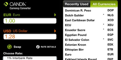 Oanda Currency Converter Calculates Exchange Rates for iPhone