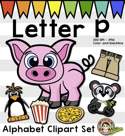 Alphabet Clip Art: Letter P Phonics Clipart Set - Clip Art