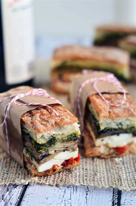 Eggplant, Prosciutto, & Pesto Pressed Picnic Sandwiches - Host The Toast