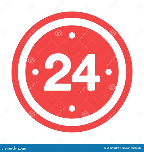 Time or Clock Icon. 24 Hours or Twenty Four Hour Vector Illustration Stock Vector - Illustration ...