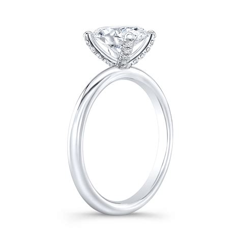 1ct. Oval cut Natural Diamond Solitaire Diamond Prongs Engagement Ring ...