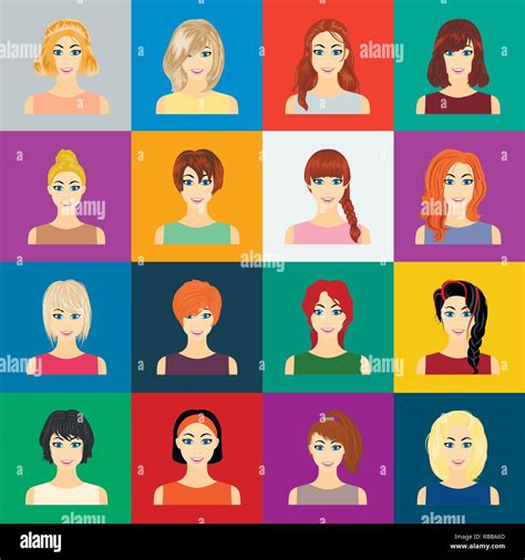 appearance,bangs,cartoon,collection,curl,design,different,fashion,female,girl,hair,haircut ...