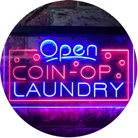 Laundromat Open Coin Operated Laundry LED Neon Light Sign | Way Up Gifts