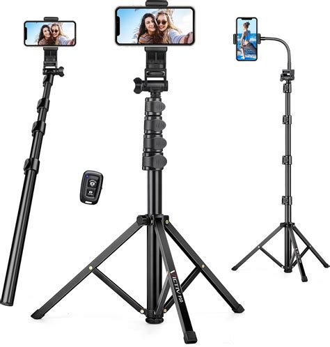 Amazon.com: 74 inch Phone Tripod, Tall Cell Phone Tripod with Adjustable Gooseneck and Remote ...