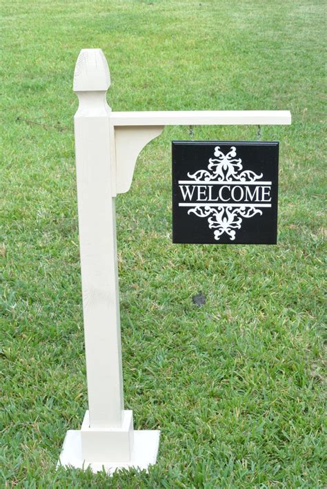 Yard Sign Holder Porch Post Porch Decor Yard by AdamsonWoodcraft