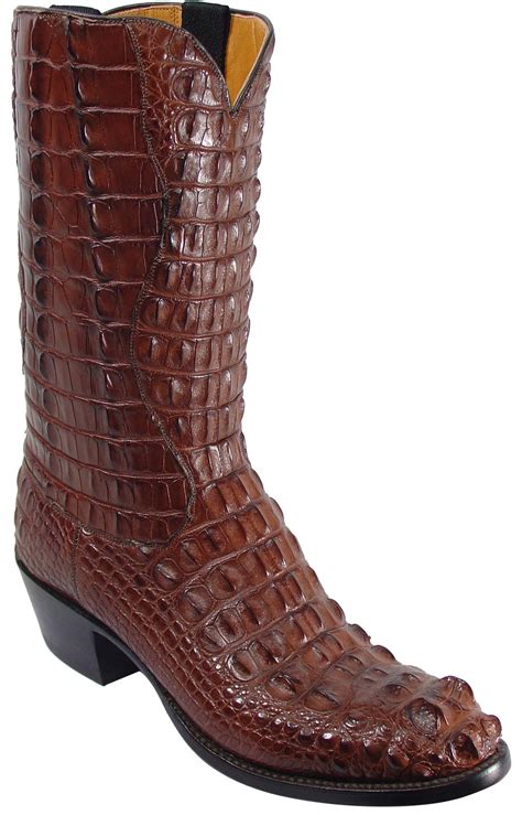 Lucchese Classics Mens Sport Rust Hornback American Alligator Boots L1002 - American Alligator ...