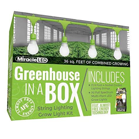 Miracle LED Almost Free Energy Greenhouse in a Box Grow Light Kit for Indoor Plants - Includes 4 ...