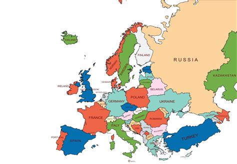 Political Map Of Europe With Capitals