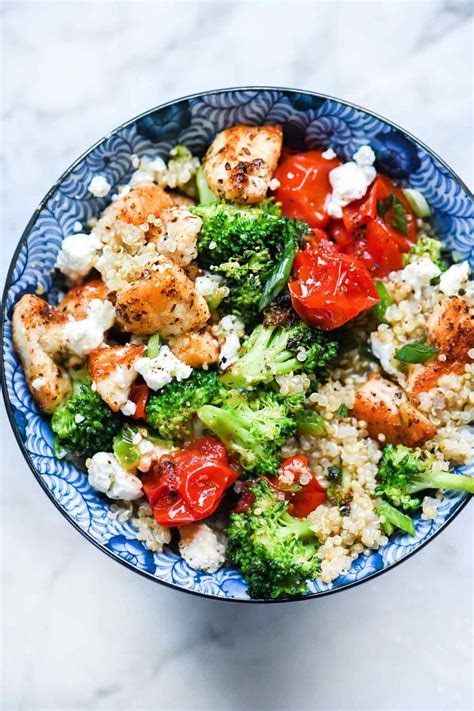 Mediterranean Chicken Quinoa Bowl Recipe | foodiecrush.com