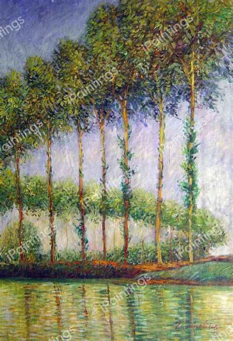 Poplars Along The River Epte, Autumn Painting by Claude Monet Reproduction | iPaintings.com