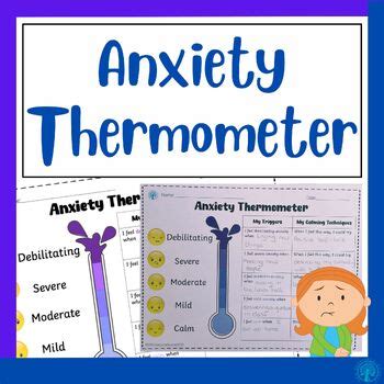 Anxiety Thermometer Worksheet by SEN Resource Source | TPT