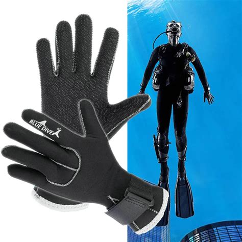 Diving Gloves 3MM Neoprene Cold proof Winter Swim Swimming Scuba Snorkeling Diving Gloves Man ...