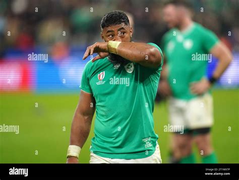 Ireland's Bundee Aki reacts fans after the Rugby World Cup 2023 quarter ...