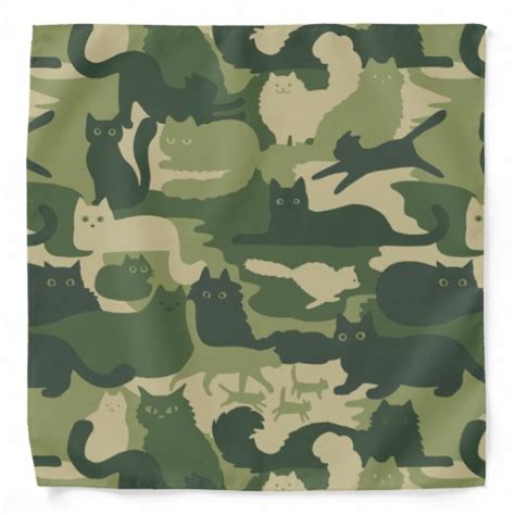 Camouflage Cats Pattern Army Green Kitty Cats Camo Bandana | Zazzle.com