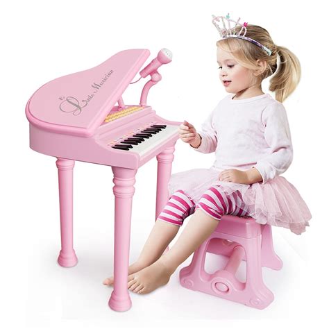 Love&Mini Piano Toy Keyboard Pink 31 Keys for Age 2+ Year Old Girls ...