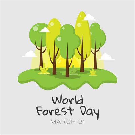 International Day of Forests poster with a forest on an island 40183995 ...