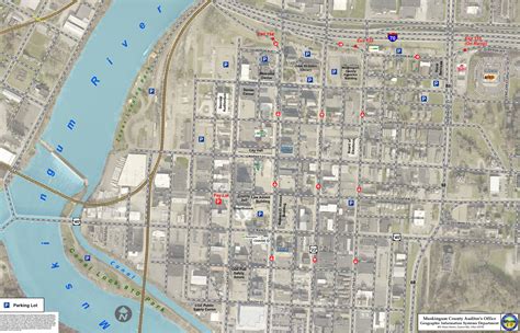 Parking In Downtown Zanesville - Map Of Downtown Zanesville - Parking