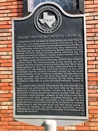 Salem United Methodist Church - Texas Historical Markers on Waymarking.com