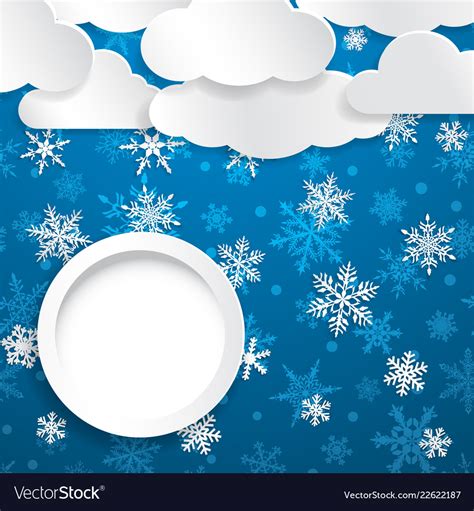 Christmas background with white snowflakes Vector Image