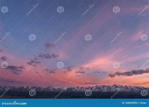 Mountains Sky Sunset Clouds Pink Stock Photo - Image of pink, nature: 120654296