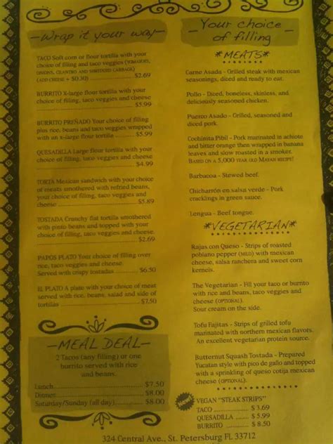 Taco Bus Menu, Menu for Taco Bus, Grand Central, Tampa Bay - Urbanspoon/Zomato