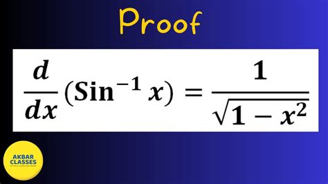 Derivative of Sin Inverse | Differentiation of Sin Inverse (Proof ...