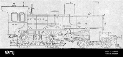 transport / transportation, railway, locomotives, steam locomotive, drawing, wood engraving ...