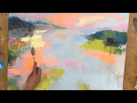 Abstract Landscape easy, Acrylic painting, for beginners - YouTube