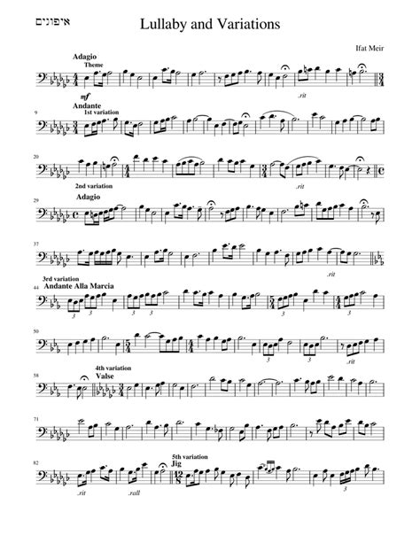 Lullaby and Variations-Euphonium solo Sheet music for Euphonium (Solo) | Musescore.com