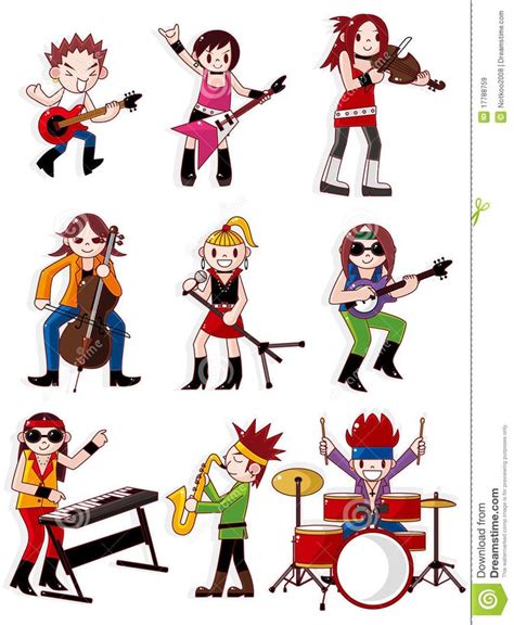 Cartoon rock band icon stock vector. Illustration of cartoon - 17788759 | Retro comic, Cartoon ...