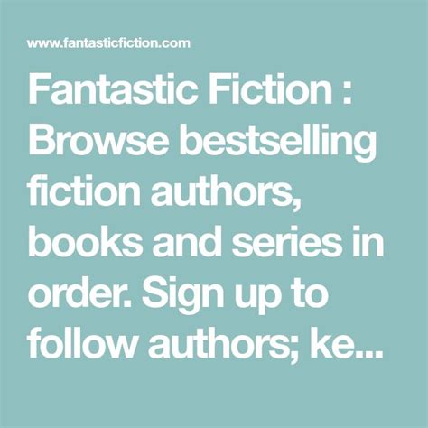 Fantastic Fiction : Browse bestselling fiction authors, books and ...